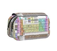 Periodic Table of Elements Flip-Top Double-Layer Pencil Case,Large Capacity (Holds 50 Pens/Pencis),Full-Print Durable Polyester School Office Supplies