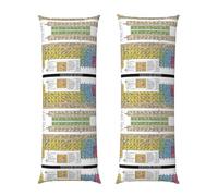 Periodic Table Of Elements Print Body Pillow Cover With Envelope Closure, Pillow Case For Long Bolster Pillow,Soft Microfiber Body Pillow
