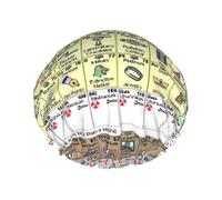 Periodic Table Of Elements Print Shower Cap, Lined Shower Cap For Women Reusable, Double Layer Waterproof Bath Cap