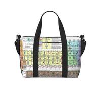 Periodic Table of Elements Print Waterproof Travel Tote Bag,Carry On Weekender Duffle for Gym Overnight