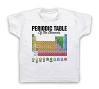 Periodic Table of Elements Science Geek Kids T-Shirt, White, 7-8 Years