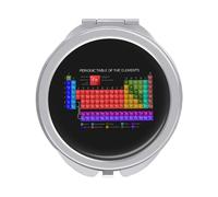 Periodic Table of the Elements Colorful Folding Make Up Mirror, Compact 2X/1X Magnification Mirror, Women Portable Travel Makeup Mirror 2.4 x 2.4 inch