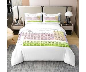 Periodic Table of The Elements Comforter Cover for Chemistry Bedding 100% Cotton Set Decorative Atomic Number Symbol Weight 100% Cotton Duvet Cover Single Modern Colorful Bedspread Cover Bedclothes