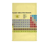 Periodic Table of The Elements on Yellow with Atomic Numbers, Names 1 Pack Polyester Kitchen Dish Towel, Hand Bar Tea Towels with Hanging Loop, Hemmed NapkinTowel Dishtowels Waffle Dishcloths