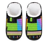 Periodic Table Of The Elements Slipper for Women Men Travel Slippers Foldable Indoor Plush Lining Slip on House Slippers Memory Foam Warm Home Sock Shoes M