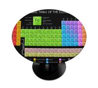 Periodic Table Round Fitted Tablecloth with Elastic Edge, Periodic Table Of The Elements Waterproof Table Cover for 36"-42" Tables, Wipeable Circle Table Cloth for Outdoor Picnic Kitchen Indoor Decor