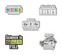 Periodic Table Science Brooch Pins Set, Creative Chemistry Element Design Blouse Pins, Alloy Enamel Lapel Pin Badge for Students Teachers Scientists, Funny Inspirational Decorative Accessories for Clo