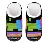 Periodic Table Slipper for Women Men Periodic Table Of The Elements Travel Slippers Foldable Indoor Plush Lining Slip on House Slippers Memory Foam Warm Home Sock Shoes L