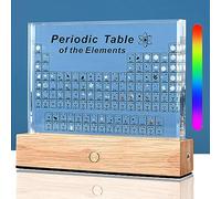 Periodic Table With Real Elements Samples - Acrylic Display of 83 Elements - School Day Birthday Gift for Kids, Adults, Teachers