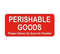 Perishable Goods - Please Deliver As Soon As Possible - Small Packing Sticky Labels/Stickers (500 Labels on Sheets)