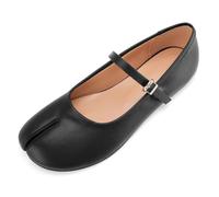 Perisis - Womens Tabi Mary Jane Split Toe Chunky Heel Shoes Japanese Style Comfortable Office School Work Pumps Pumps, Flats-black, 25.0 cm