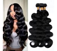 PerisModa Body Wave Bundles Human Hair Bundles 12A Grade 100% Unprocessed Brazilian Virgin Hair Bundles Natural Weave Bundles Human Hair Extension Quick Wave Bundles for Women (16 18 20 Inch)