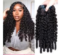 PerisModa Burmese Curly Human Hair Bundles 12A Virgin Burmese Curly Hair Bundles 100% Unprocessed Weave Bundles Human Hair with Spiral Curls for Women Natural Color (18 20 22 Inch)