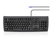 perixx Periboard-107 PS2 Standard Keyboard, Ergonomic Curve Keys, Black, US Layout