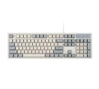 Perixx PERIBOARD-108M Full Size USB Wired Mechanical Keyboard - Brown Touch Switch - Classic Retro Grey/White Color - US English