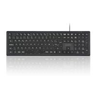 perixx PERIBOARD-210 Full Size Keyboard with Cable, Ultra Slim Design and Silent Keys for Computer, Laptop, PC and Desktop, Spanish Layout, Black