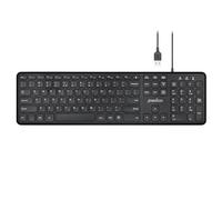 perixx PERIBOARD-210 US Wired Full-Size USB Keyboard with Quiet Keys for Desktop, Laptop, and Tablet - X Type Scissor Keys - Black - US English (11726)