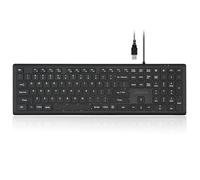 Perixx PERIBOARD-210II US Wired Full-Size USB Keyboard with Quiet Scissor Keys for Desktop, Laptop, and Tablet - Black - US English
