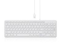 Perixx PERIBOARD-213U Quiet USB Wired Keyboard, Compact Design with Number Pad, Slim Chiclet Keys, Media Control Hotkeys, Space-Saving for Office/Home, UK QWERTY Layout, White