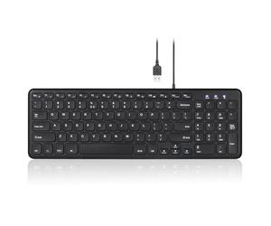Perixx PERIBOARD-213U Wired Silent USB Scissor Keyboard - 14.45x4.76x0.70 Inches Compact Design with Number Pad - Black - US English (PB-213BUS-11738)