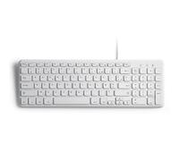 Perixx PERIBOARD-213W Clavier USB filaire et silencieux - 36.7 x 12.1 x 1.8 cm - Design compact avec pavé numérique - AZERTY Français - Blanc