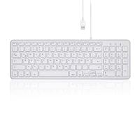 Perixx PERIBOARD-213W DE Compact Wired USB Keyboard with Quiet Scissor Structured Keys for Computer, Numeric Keypad, Laptop and Tablet, White, QWERTZ…