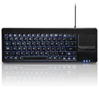 Perixx PERIBOARD-315 Backlit Keyboard with Touchpad - 2 Hubs - Blue Backlit - US English Layout