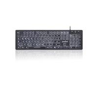 Perixx PERIBOARD-317 White LED Backlit Keyboard USB Wired with Large Thickened Character, QWERTY Italian