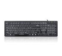 perixx PERIBOARD-317 Wired Backlit USB Keyboard, Big Print Letter with White Illuminated LED, US English Layout
