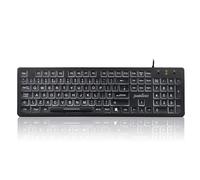 Perixx PERIBOARD-317 Wired USB Keyboard, White LED Backlit, Big Print Illuminat