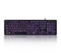 perixx PERIBOARD-317R Wired Backlit USB Keyboard - Big Print Letter - Tri-Color Illuminated LED - Stylish Round Keycaps - US English