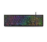 Perixx PERIBOARD-317RGB Wired Backlit USB Keyboard, Large Print Letters, RGB LED, UK QWERTY Layout, Ideal for Low-Light Environments