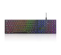 perixx PERIBOARD-329 Wired USB Backlit Keyboard, Big Print Letter with 7-Color Illuminated LED, X Type High Scissor Keys, Black, US English Layout (11663)