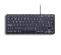 Perixx PERIBOARD-332 Mini USB Backlit Keyboard Wired Scissor Keys Type X White Backlit - Black - Spanish QWERTY