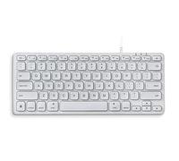 Perixx PERIBOARD-332MW Wired Backlit Mac OS X Mini Keyboard - Slim Scissor Keys with Large Source - White LED - Layout QWERTY US/US English