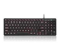 perixx PERIBOARD-333B Wired Backlit USB Keyboard, X Type Scissor Keys, Compact, 14.25 x 4.57 Inches, Big Print Letters, White Backlit, US English QWERTY