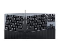 Perixx PERIBOARD-335BR Compact and Ergonomic Wired Keyboard - Tenkeyless - Brown Low Profile Touch Keys - Programmable Macro Keys - Windows and Mac OS X - French AZERTY Layout