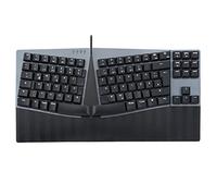 Perixx PERIBOARD-335RD DE, Wired Ergonomic Mechanical Keyboard - Low-Profile Red Linear Switches - Programmable Function - Compatible with Windows and Mac OS X - German QWERTZ