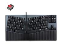 perixx PERIBOARD-335RD Wired Ergonomic Mechanical Compact Keyboard - Low-Profile Red Linear Switches - Programmable Feature with Macro Keys - Compatible with Windows and Mac OS X - UK English