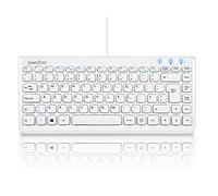 Perixx PERIBOARD-407 Compact USB Keyboard, 11 Multimedia Keys, Chiclet Keys, Glossy Piano White, UK QWERTY
