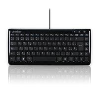 Perixx Periboard-407 Mini USB Keyboard (Spanish) - Chiclet Keys - with cable - colour piano white - dimensions 320 x 141 x 25 mm Black