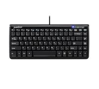 Perixx PERIBOARD-407B US, Wired USB Mini Keyboard with 11 Hot Keys - Glossy Black - US English Layout