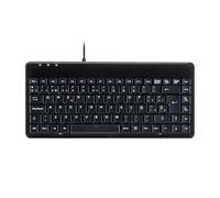 Perixx PERIBOARD-409 Mini Wired PS2 Keyboard, Black, Spanish Layout