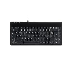 Perixx PERIBOARD-409H Mini Keyboard with 2 USB 2.0 Ports, Glossy Black, Italian Layout