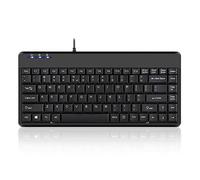 perixx Periboard-409H, Mini Keyboard with USB Port - 12.40x5.79x0.79 Inch Dimension - Piano Finish Black - Build In 2X USB2.0 Hubs - USB Interface, US English Layout