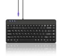 Perixx PERIBOARD-409P Wired PS2 Mini Keyboard, Black, US English Layout