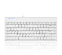 Perixx PERIBOARD-409WU US, Wired USB Mini Keyboard - White - US English