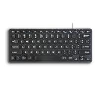 perixx PERIBOARD-416 Wired Mini USB Keyboard with 4 Hubs - X Type Scissor Keys - Detachable USB-C and A Cable - US English
