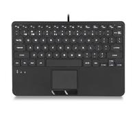 Perixx PERIBOARD-425 US Wired Mini USB Keyboard with Touchpad, X Type Scissor Keys, White Backlit, 2 USB Hubs, Compact 11.18x7.17x1.1 Inches, US English