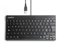 Perixx PERIBOARD-426 Compact Wired USB Mini Keyboard, QWERTY UK Layout, Lightweight Design, Multimedia Keys, Black